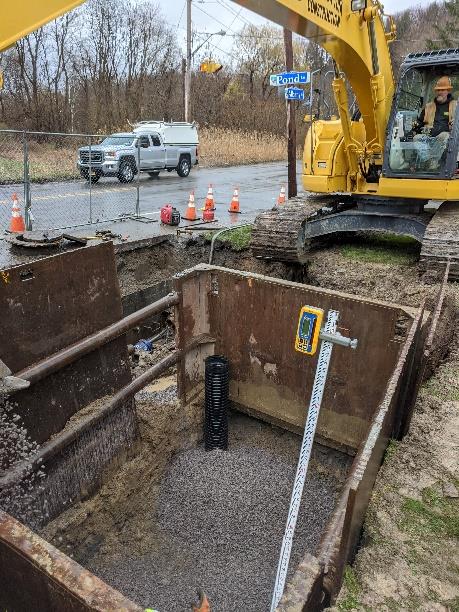 man in excavator clearing work area