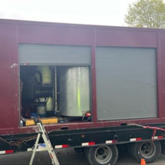 portable work station and temporary water tank for residents