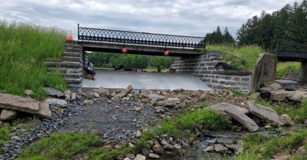 underside of bridge with the concrete pour completed